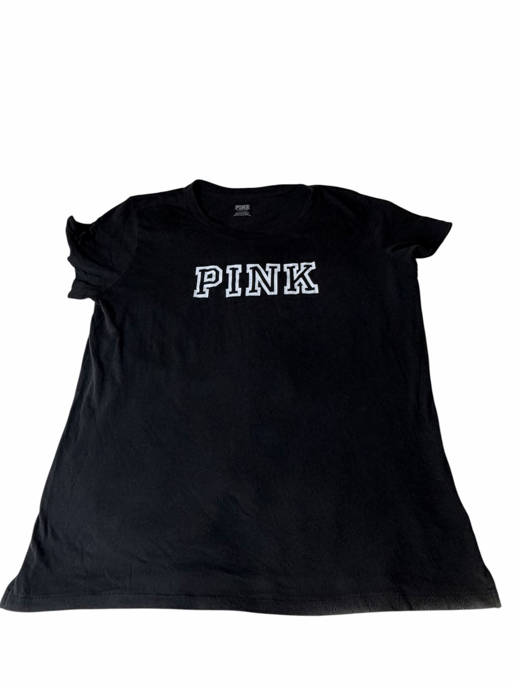 Victorias Secret Pink Black T Shirt Size Large